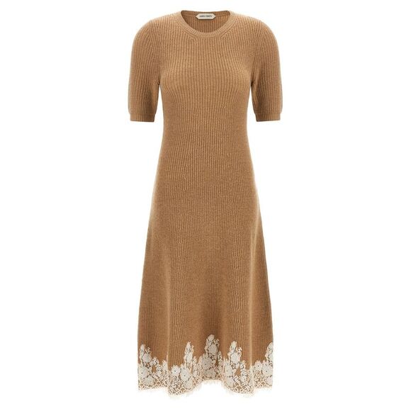 Alberta Ferretti Dresses & Skirts - Alberta Ferretti Brown Cashmere Midi Women's Dress